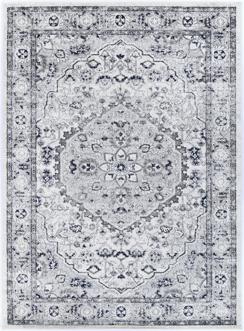 Ligures Cream Navy Floral Rug 200X290cm