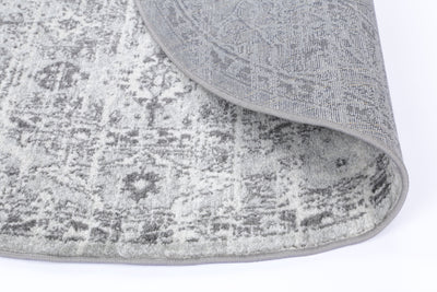 Ligures Grey White Ancient Rug 200X200cm Round