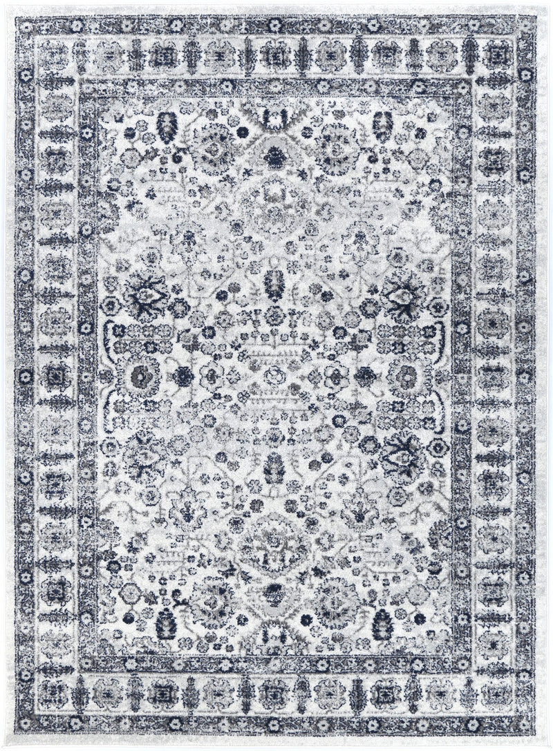 Ligures Navy Cream Traditional Rug 200X200cm Round