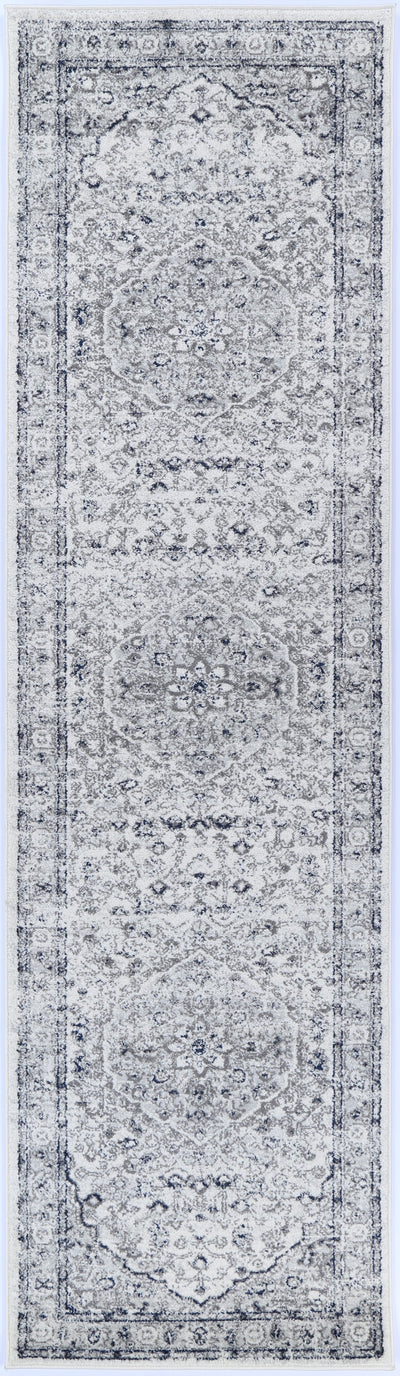 Ligures Cream Navy Floral Rug 200X200cm Round