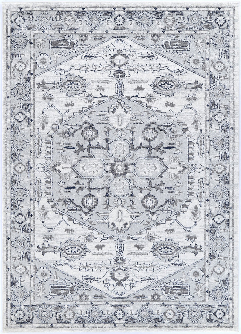 Ligures Grey White Rug 240X330cm