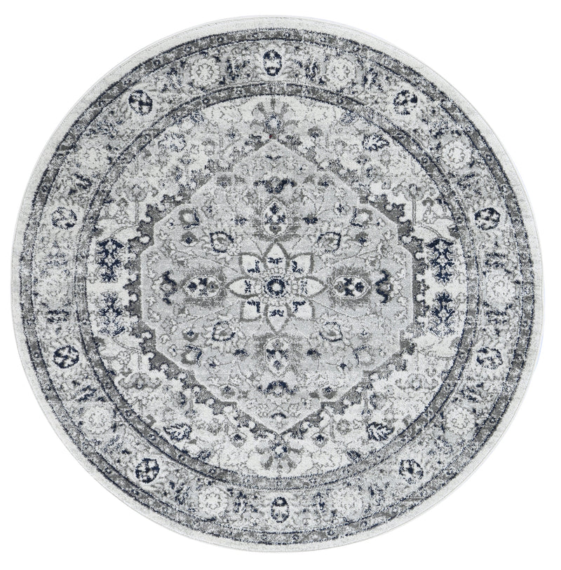 Ligures Cream Navy Floral Rug 80X300cm