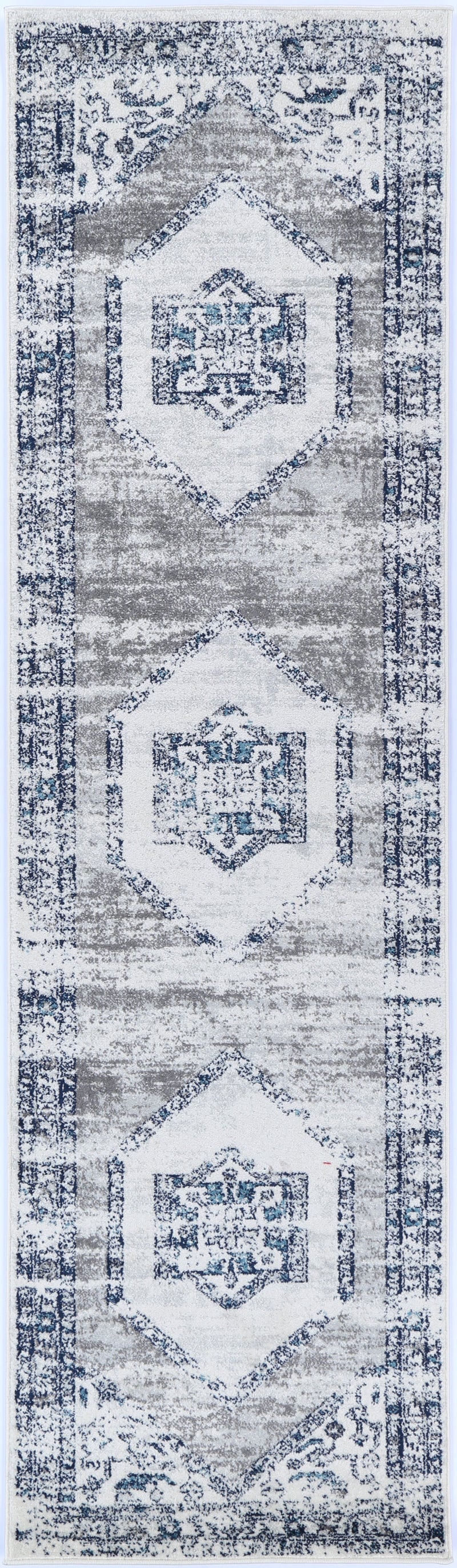 Ligures Navy Cream Ancient Rug 80X300cm