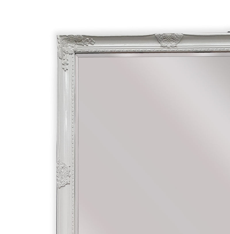 French Provincial Ornate Mirror - White - Medium 70cm x 170cm
