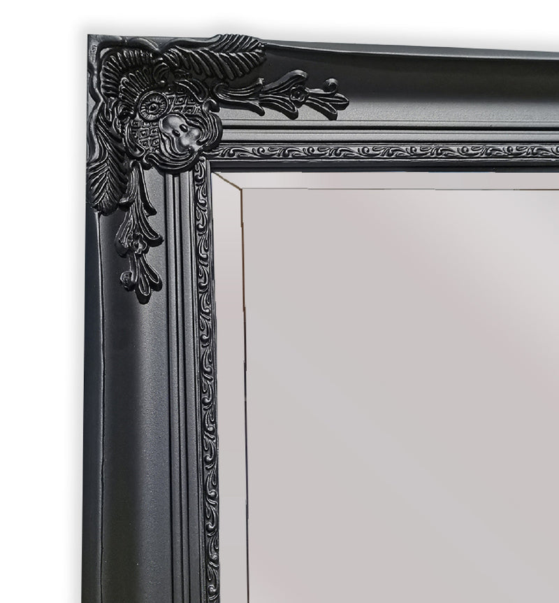French Provincial Ornate Mirror - Black - Small 80cm x 110cm