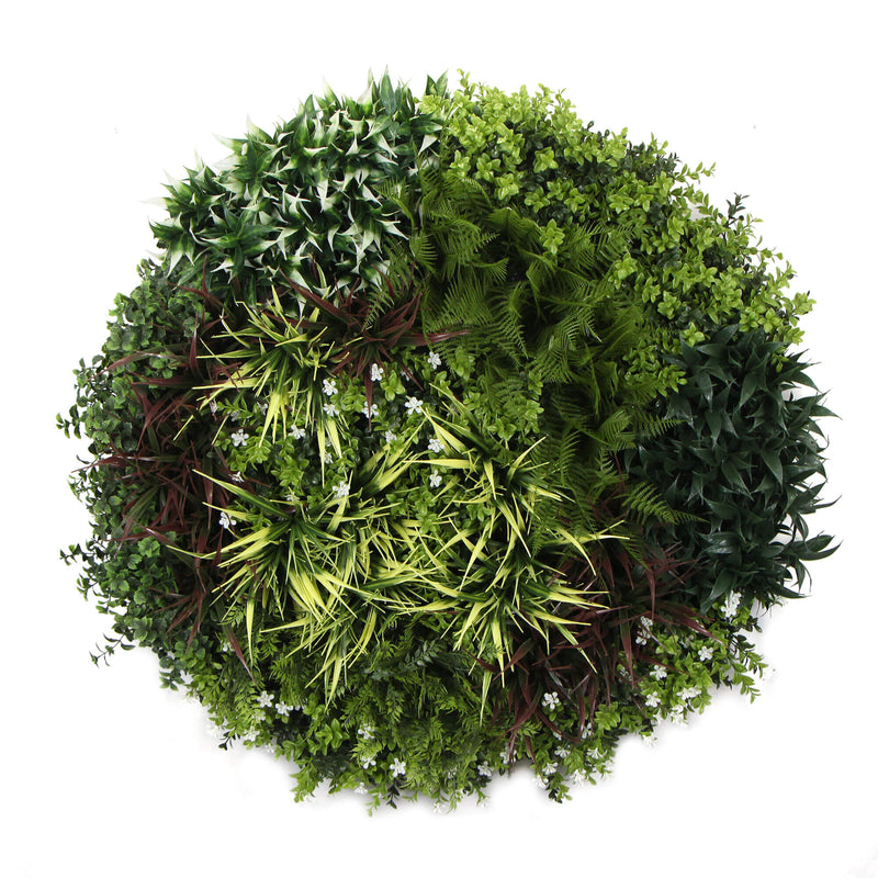 Slimline Artificial Green Wall Disc Art 90cm Green Field UV Resistant (Black)